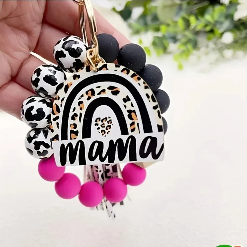 Mama Beaded Tassel Bangle Key Holder